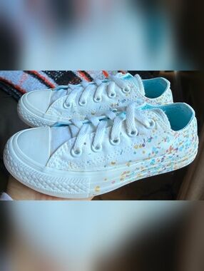 Sz 12 Toddler Girl's CONVERSE CTAS BIRTHDAY CONFETTI Casual Low Top Shoes